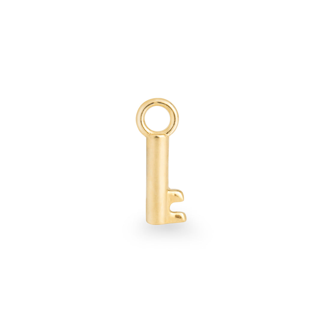 Clef single 9k solid yellow gold key charm - Helix & Conch