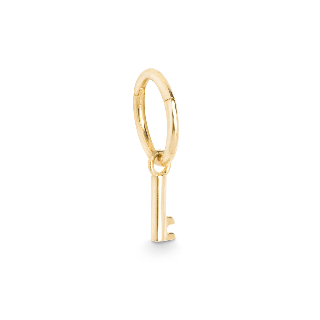 Clef single 9k solid yellow gold key charm – Helix & Conch