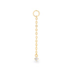 Domi single 9k solid yellow gold hanging gem chain with solitaire - Helix & Conch