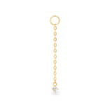Domi single 9k solid yellow gold hanging gem chain with solitaire - Helix & Conch
