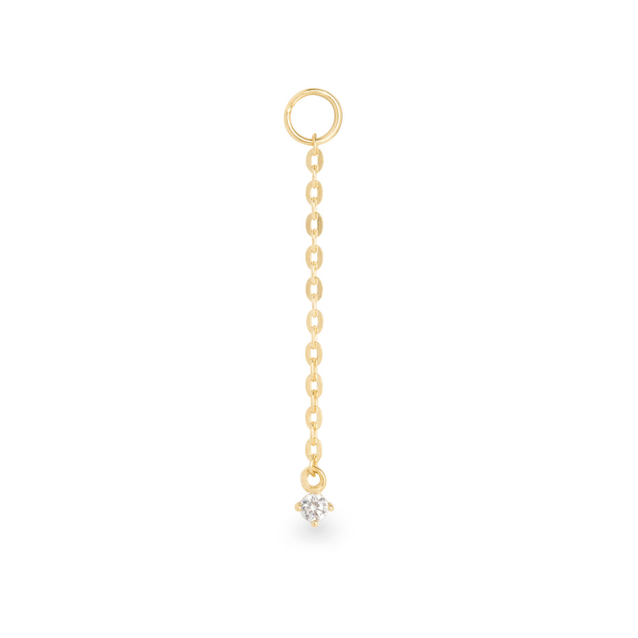 Domi single 9k solid yellow gold hanging gem chain with solitaire