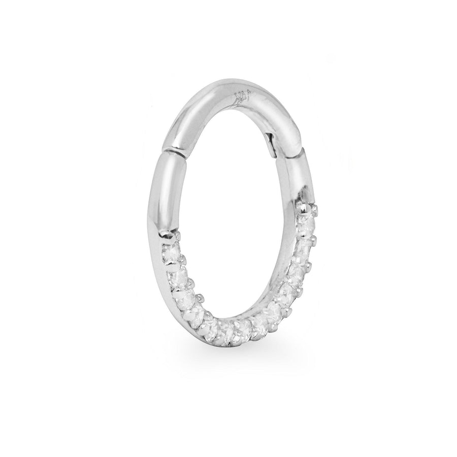 Eclipse 14k solid white gold daith hoop earring