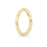 Eclipse 14k solid yellow gold daith hoop single earring - Helix & Conch