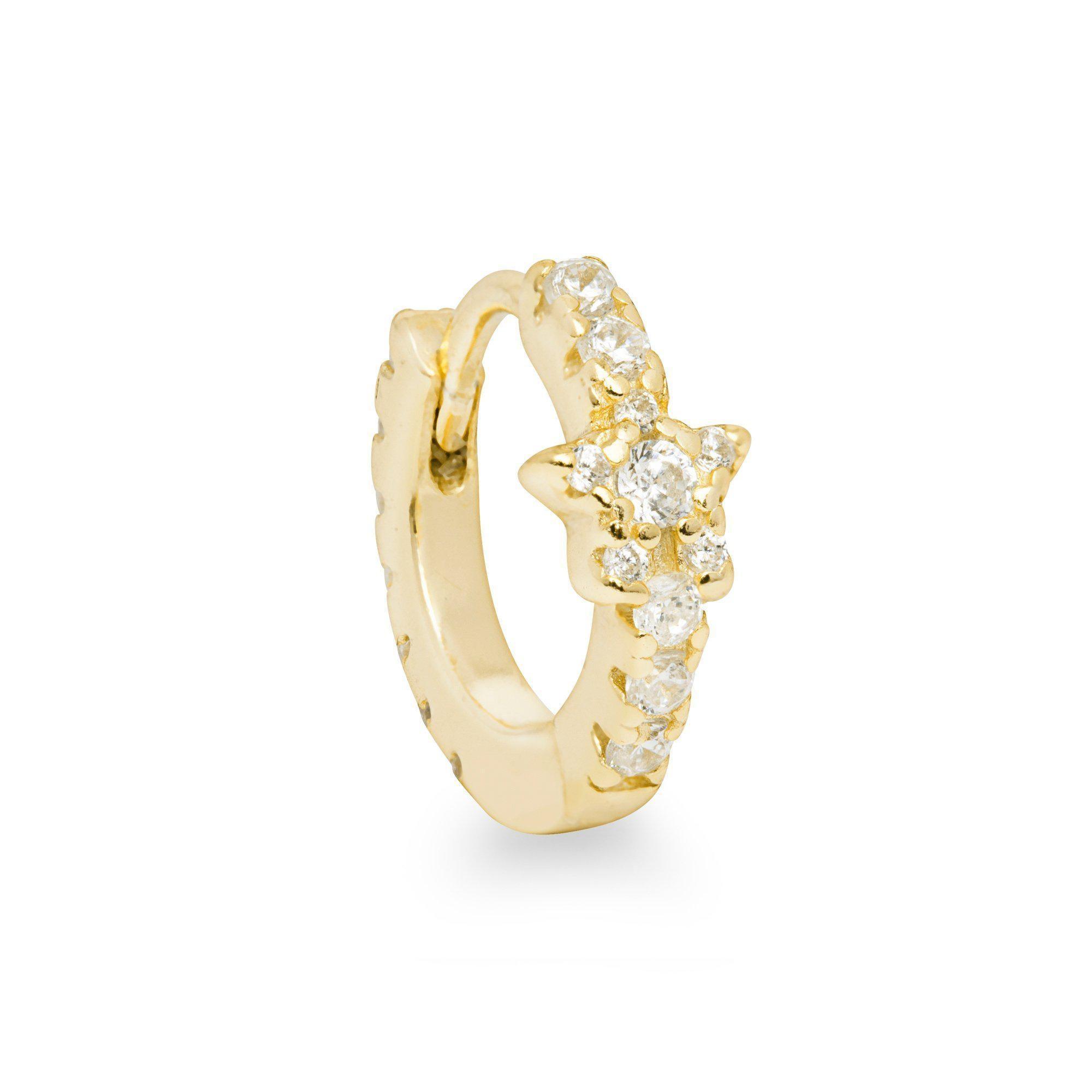 Etoile gold plated star tiny single huggie - Helix & Conch