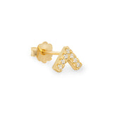 Cheuron gold single stud earring - Helix & Conch