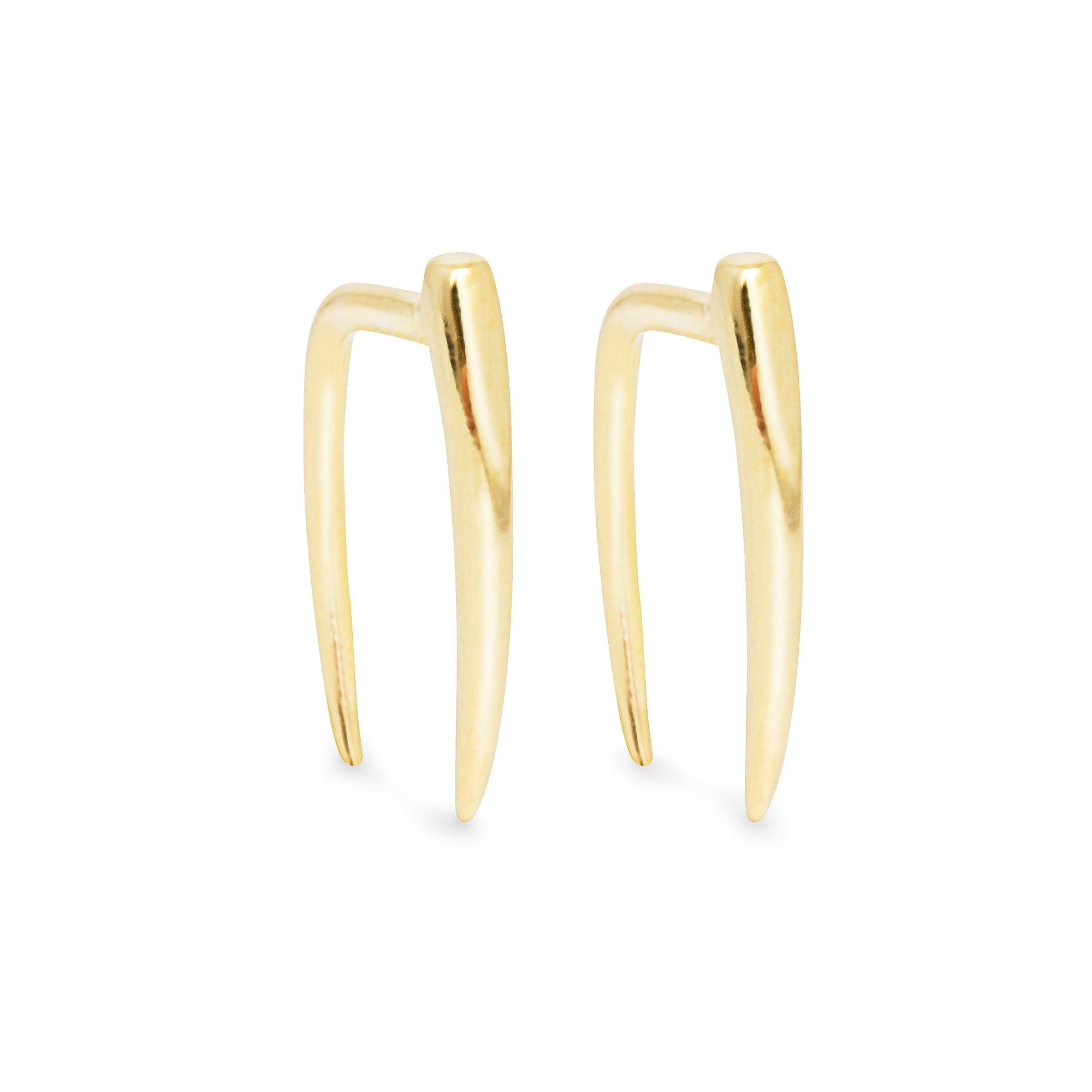 Zanna pair of gold earrings - Helix & Conch