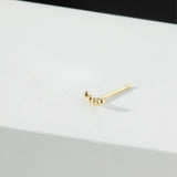 Orco yellow gold beaded crescent single stud earring - Helix & Conch