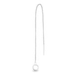 Hilo white gold single threader earring - Helix & Conch