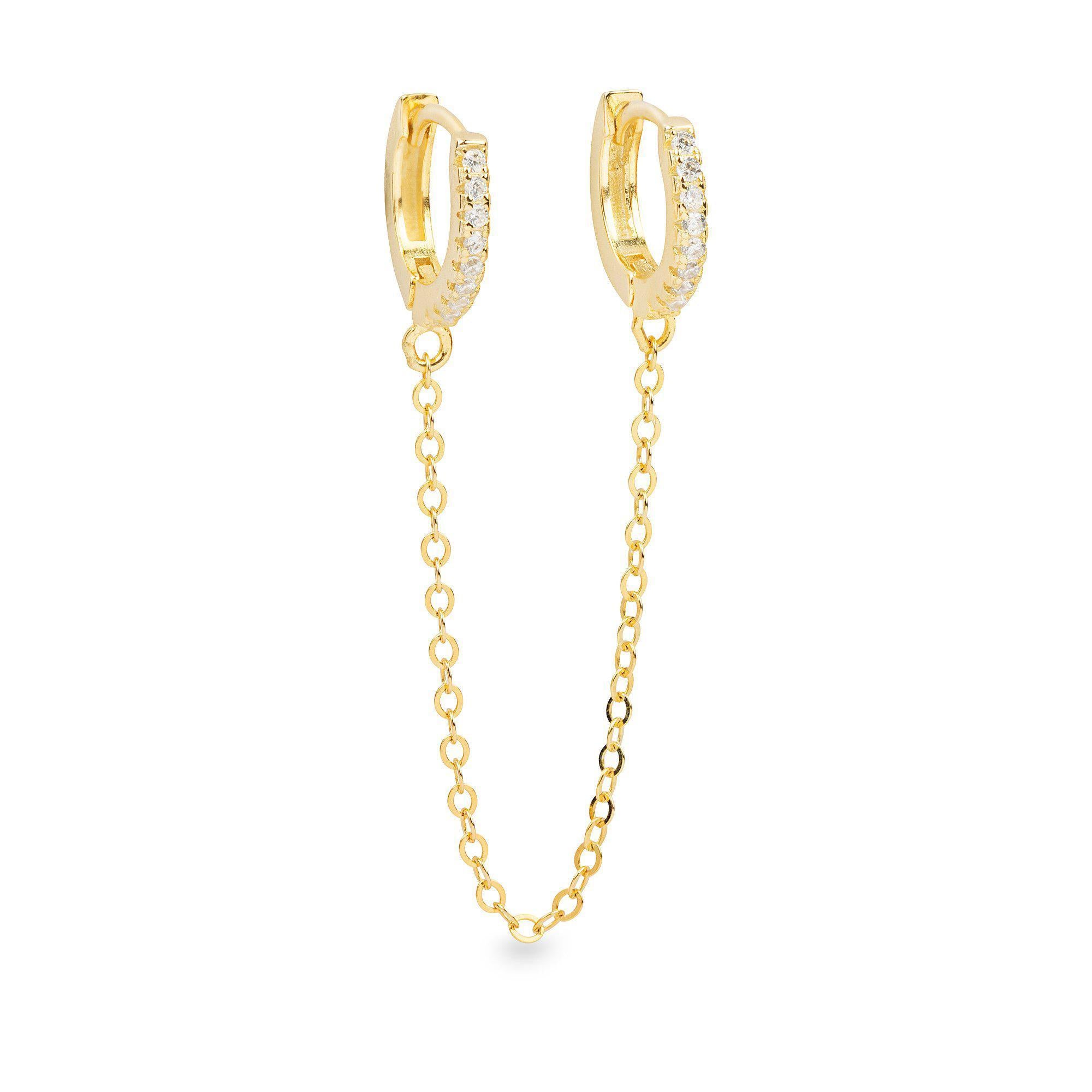 Manette dual piercing gold huggie - Helix & Conch
