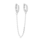 Manette dual piercing white gold huggie earring - Helix & Conch
