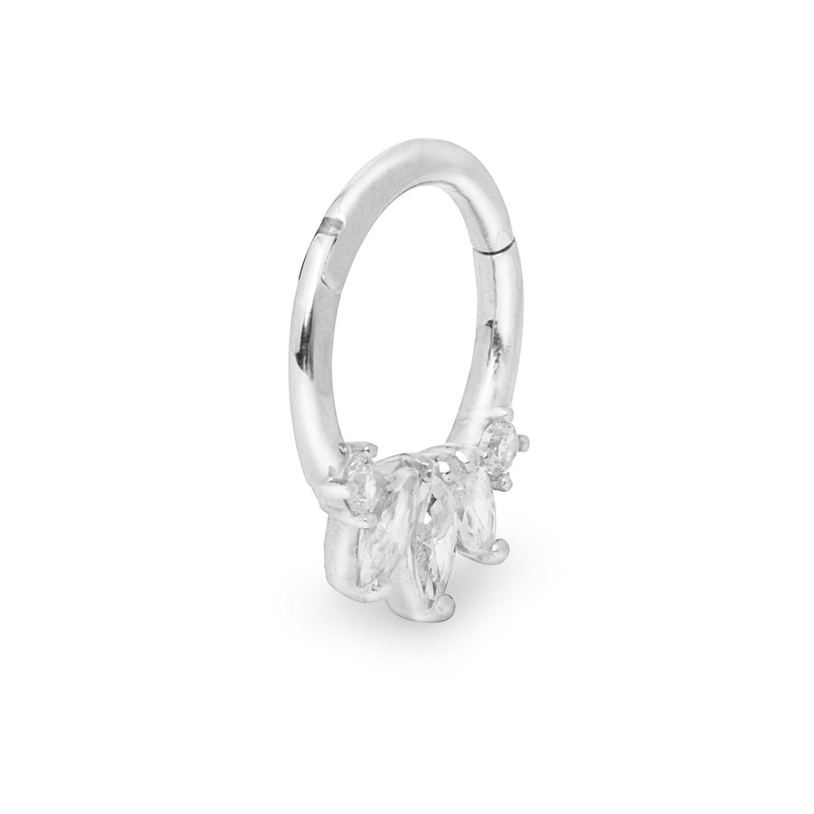 Marchesa 9k solid white gold daith hoop earring