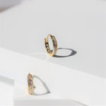Orlo 9k solid yellow gold channel set single earring - Helix & Conch