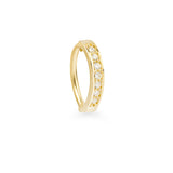 Ovale 9k solid yellow gold pavé oval Rook single earring - Helix & Conch