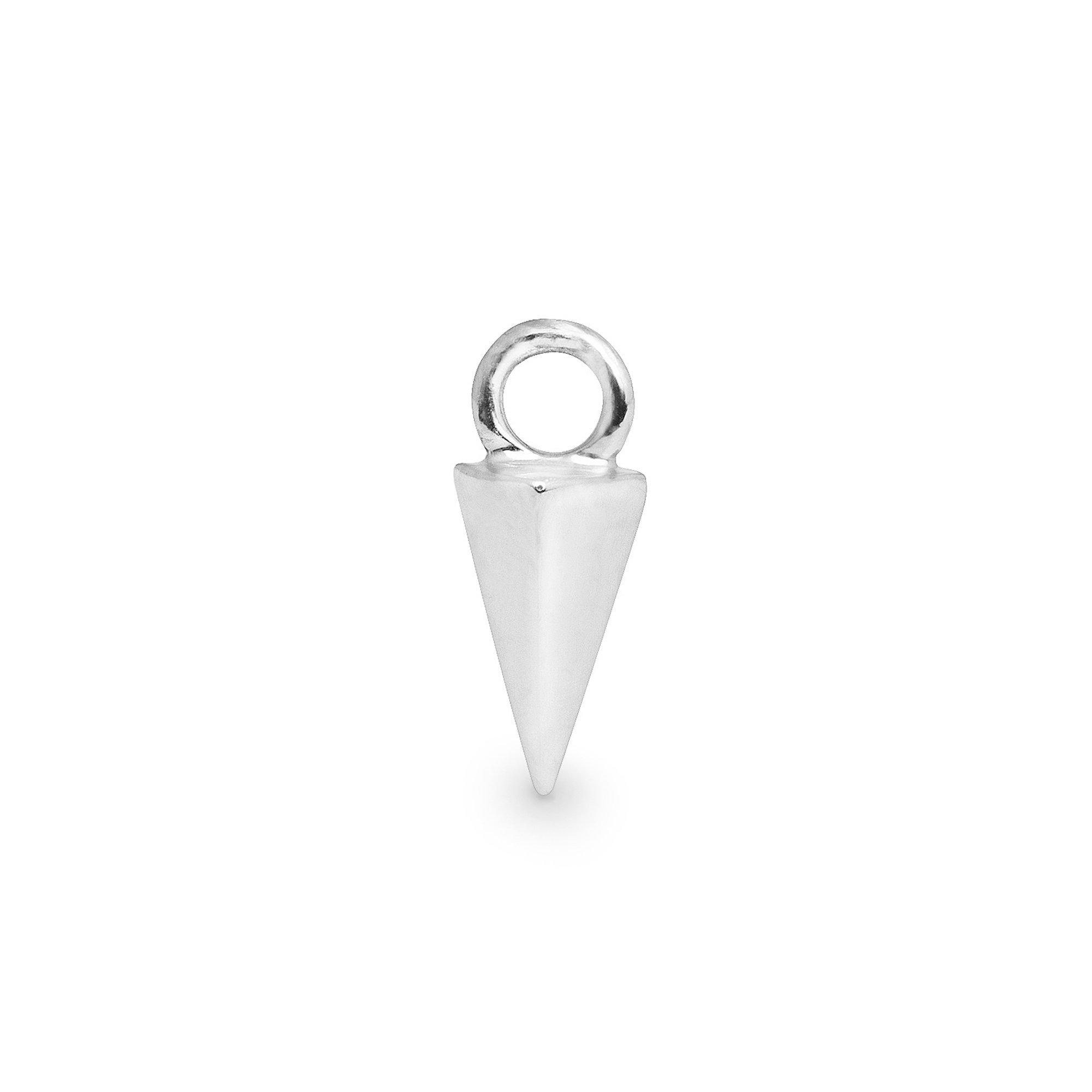 Picco 9k single solid white gold tiny spike charm for hinged segment earring - Helix & Conch