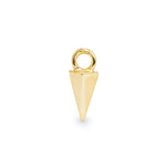 Picco 9k single solid yellow gold tiny spike charm for hinged segment earring - Helix & Conch