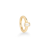 Princesa tiny 9k solid yellow gold hinged segment single earring with Princess cut crystal - Helix & Conch