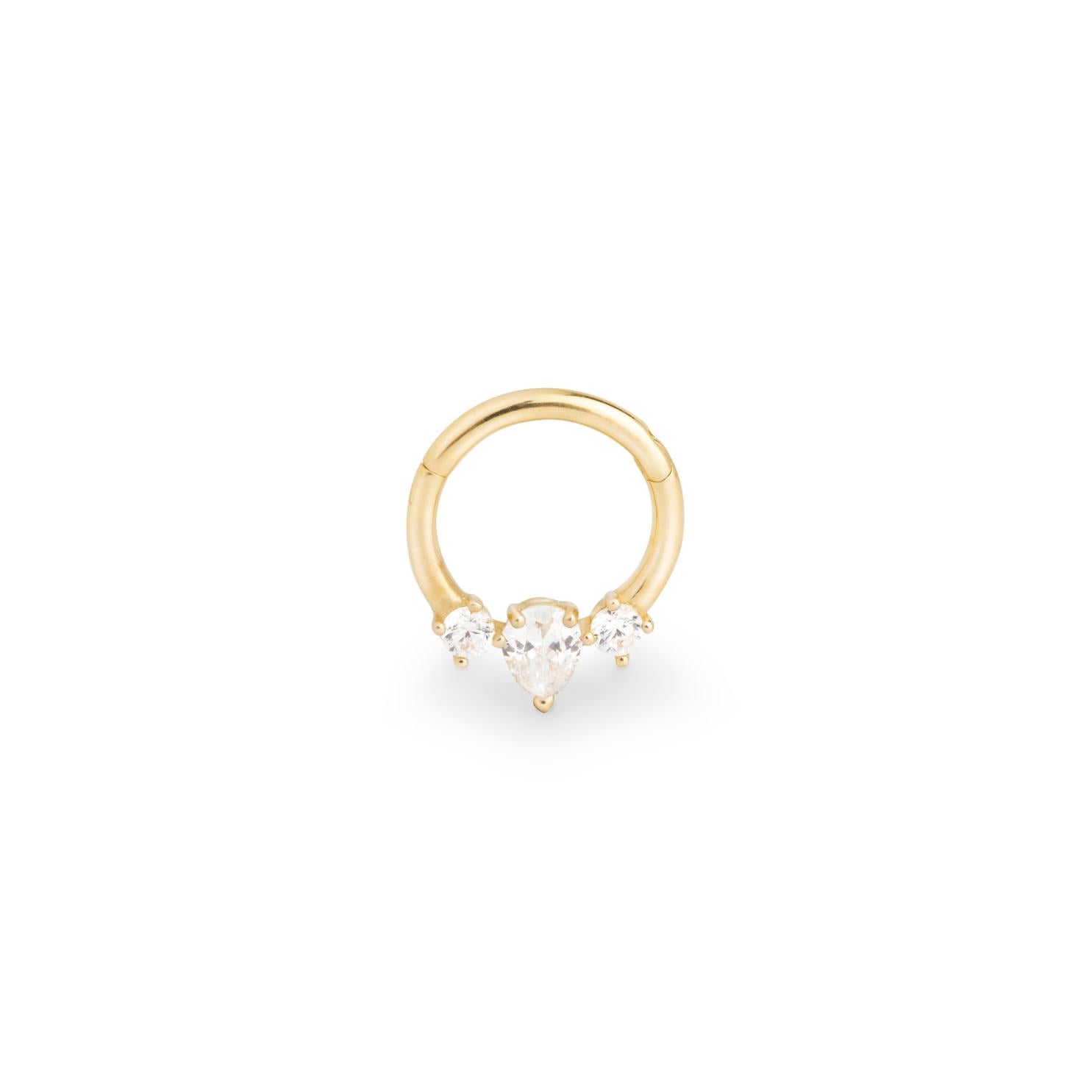 Rica 9k solid yellow gold daith single hoop earring - Helix & Conch