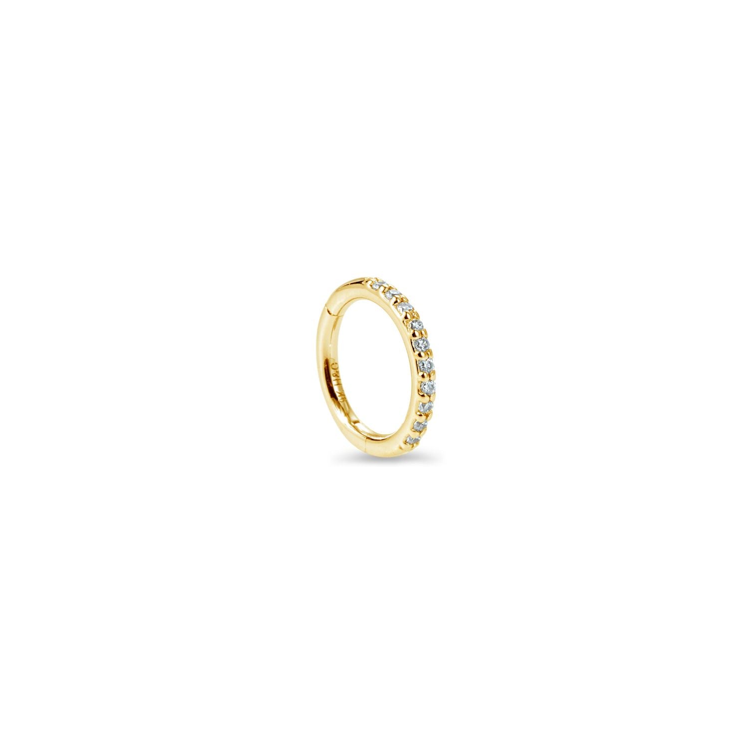 Rizo tiny 9k solid yellow gold pavé eternity single clicker earring - Helix & Conch