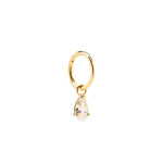Pera 9k single solid yellow gold pear shaped charm for hinged segment earring - Helix & Conch