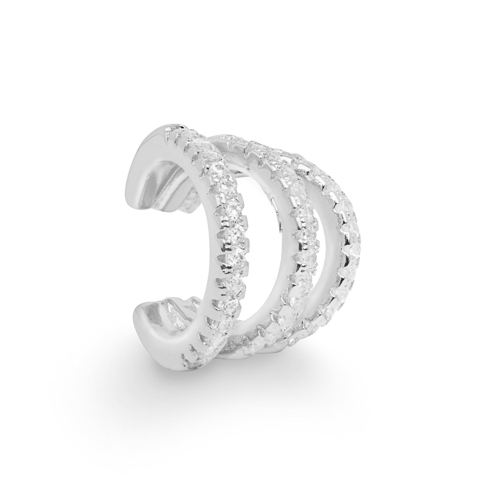 Stretta single silver ear cuff - Helix & Conch