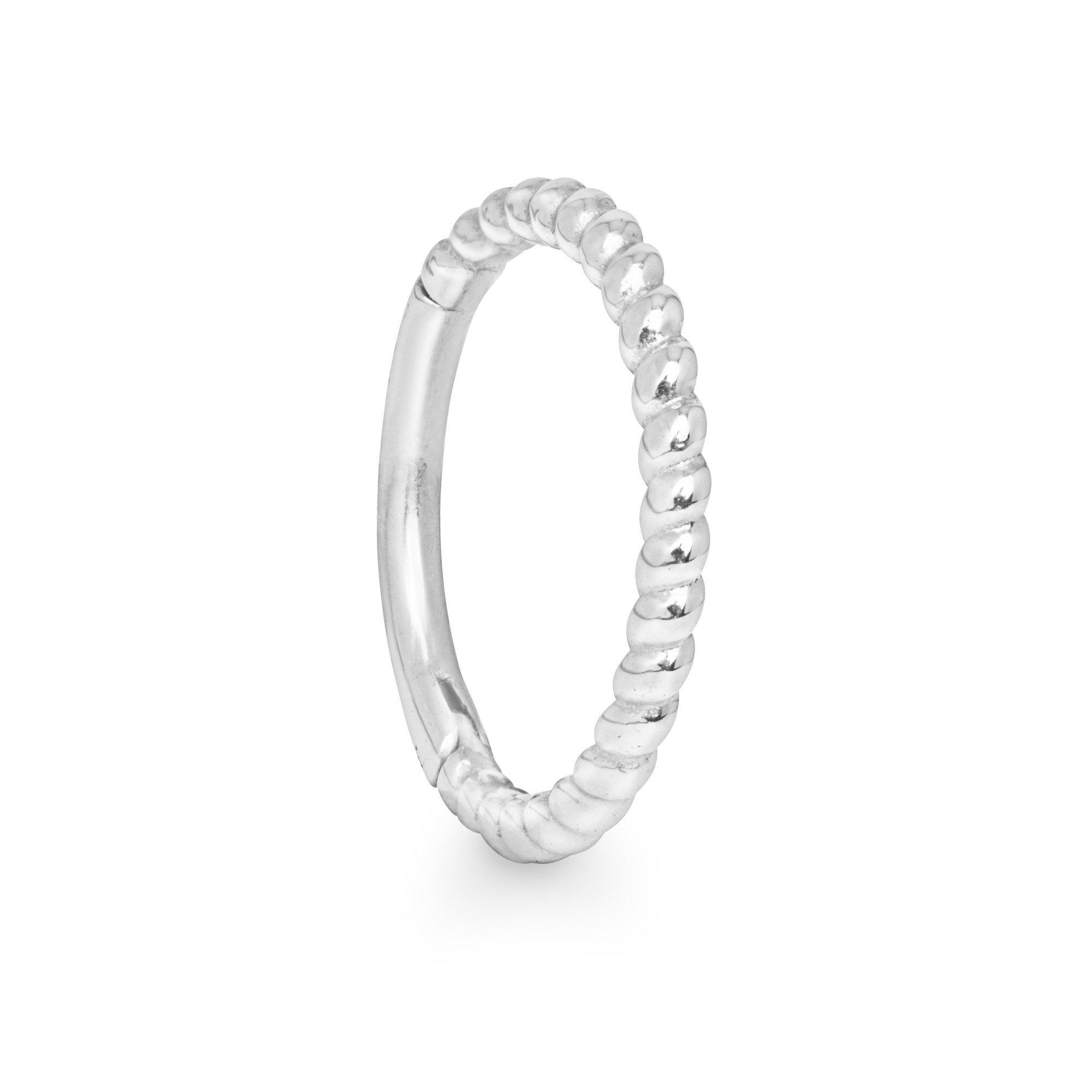 Trenza 14k solid white gold braided single hoop earring - Helix & Conch