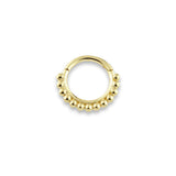 Boules 9k solid yellow gold bubble framed hinged single segment earring - Helix & Conch