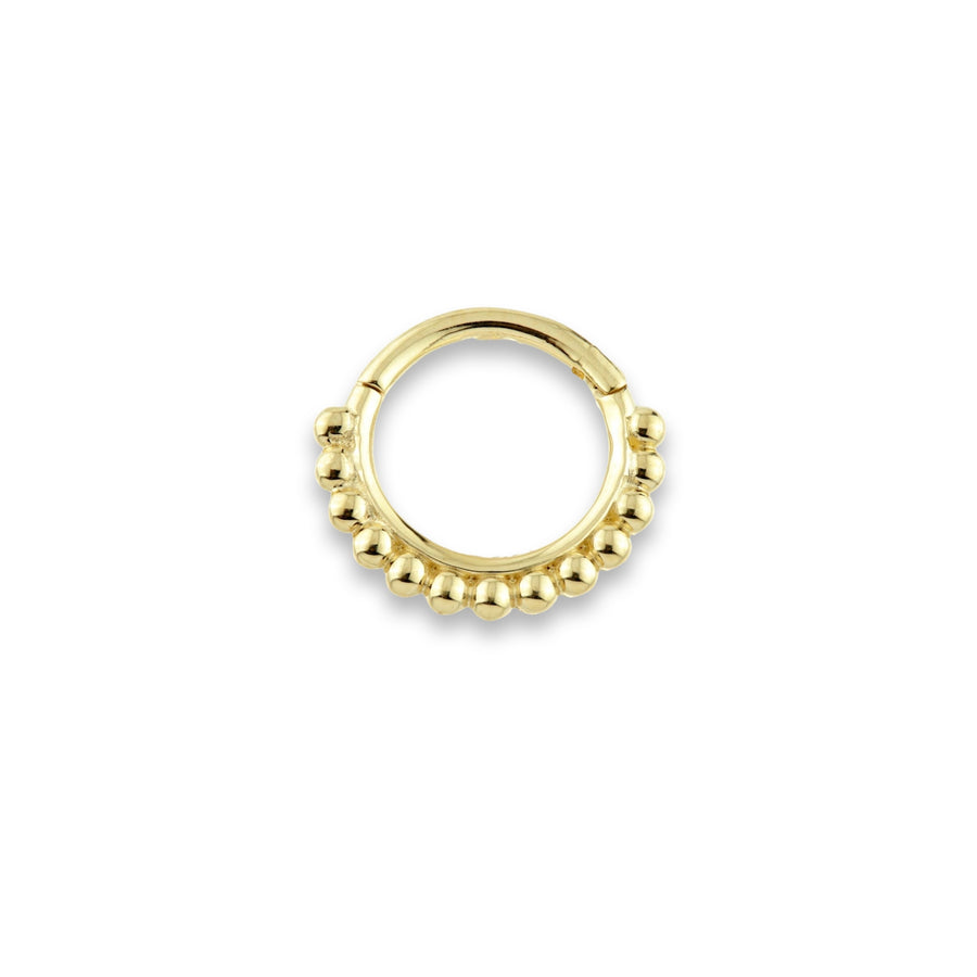 Boules 9k solid yellow gold bubble framed hinged single segment earring