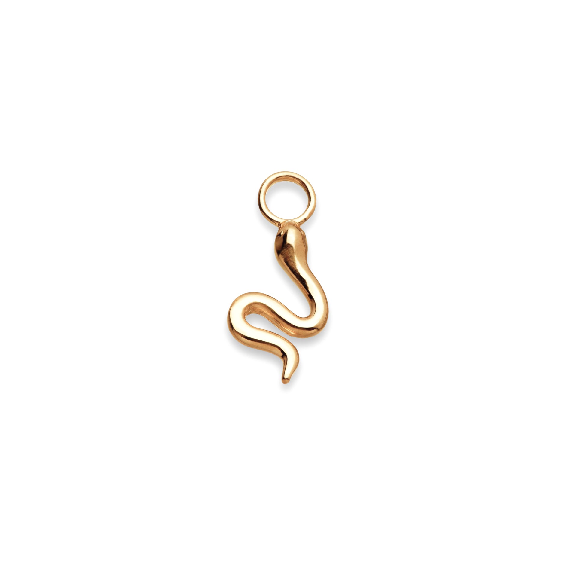 Serpente single 9k solid yellow snake charm - Helix & Conch