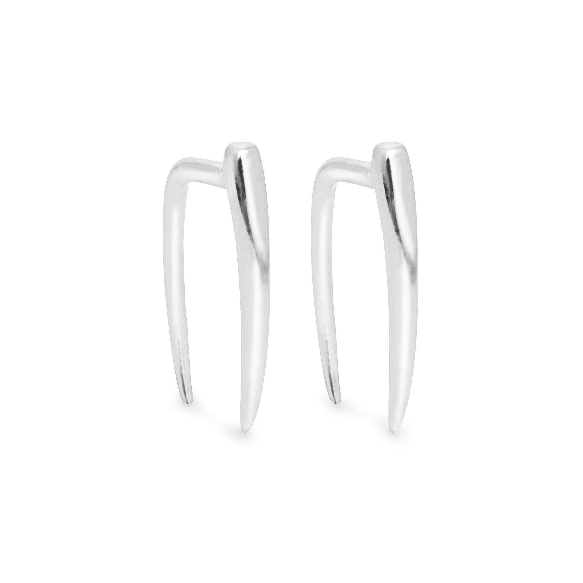 Zanna pair of white gold earrings - Helix & Conch