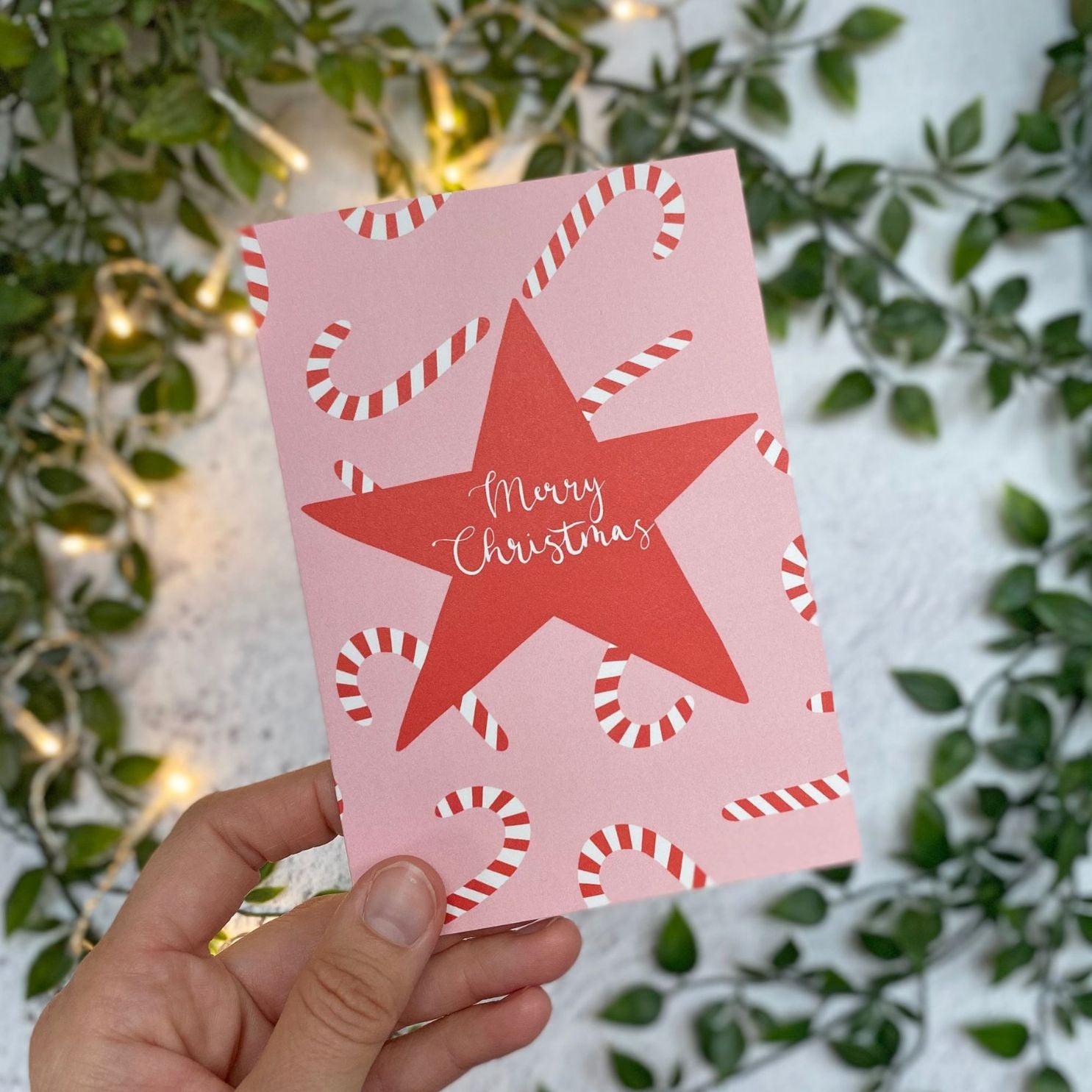 Candy Cane Christmas card by Lizzie Chancellor - Helix & Conch