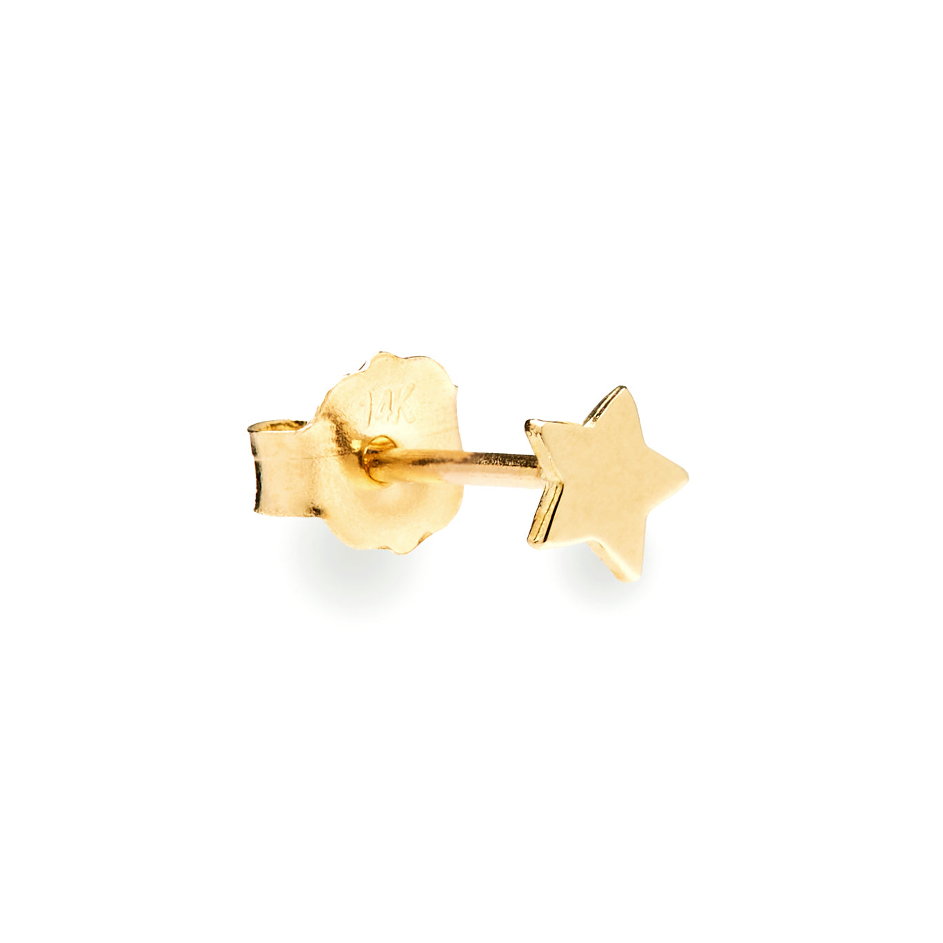 Astro 14k solid yellow gold tiny star single stud earring - Helix & Conch